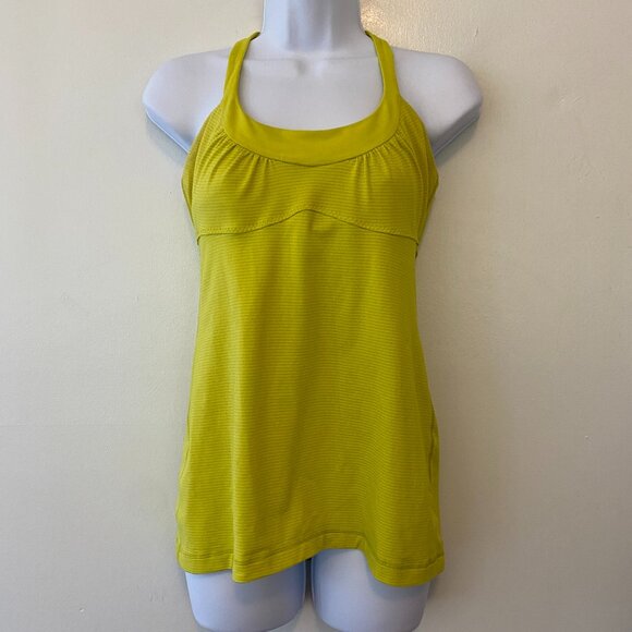 lululemon athletica Tops - Lululemon Scoop Me Up Tank Tonka Stripe Split Pea Womens Size 8